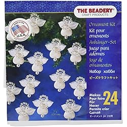 Beadery Holiday Beaded Ornament Kit, 1.125-Inch, Littlest Angel, Makes 24 Ornaments