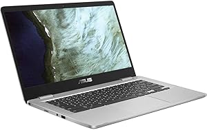 Asus C423NA Chromebook 14" HD Laptop (Intel Dual Core Celeron Processor N3350, 4GB DDR4 RAM, 64GB SSD) Webcam, WiFi, Bluetooth, Type-C, Google Chrome OS - Silver (Renewed)