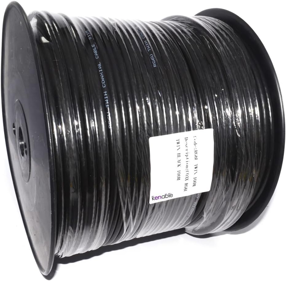 Gemelo RG6U Coaxial Sat TDT Telewest ONO Cable 100 m Negro: Amazon.es: Electrónica