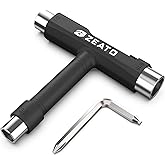 Zeato All-in-One Skate Tools Multi-Function Portable Skateboard T Tool Accessory with T-Type Allen Key and L-Type Phillips He