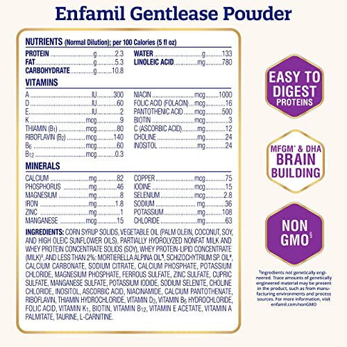 Enfamil NeuroPro Gentlease Baby Formula Gentle Milk Powder Reusable Tub ...