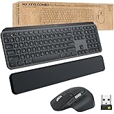 Logitech MX Keys Combo for Business | Gen 2, Full Size Wireless Keyboard and Wireless Mouse, with Keyboard Palm Rest, Bluetoo