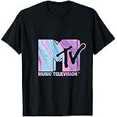 Mademark x MTV - MTV Logo Pink Blue Fluid T-Shirt