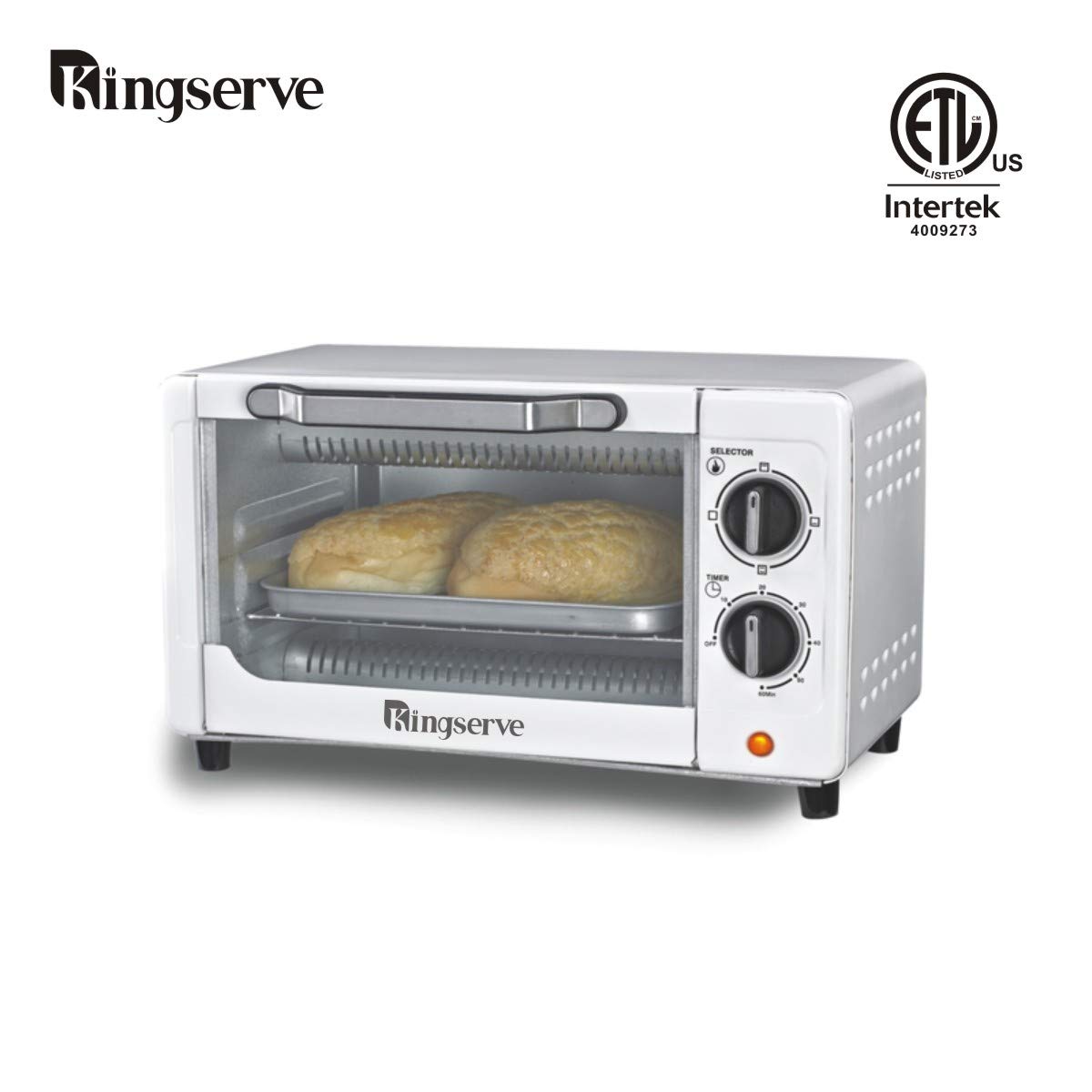 KingServe Convection Bake Oven,Small Toaster Ovens Countertop,Small Kitchen Appliances Compact Toaster Oven Counter Tabletop High Quality Oven,Stainless Steel Exterior Oven(Silver)