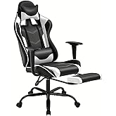 Gaming Chair Computer Chair with Footrest and Lumbar Support, Height Adjustable Game Chair Video Game Chair High Back Reclini