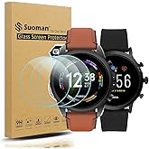 Suoman 3-Pack for Fossil Gen 5 Carlyle HR and Fossil Gen 6 Men Women Screen Protector Tempered Glass Smartwatch [2.5D 9H Hard