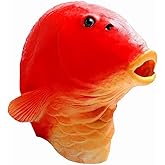 RAPGET Goldfish Red Fish mask Novelty Halloween Costume Party Latex Animal Mask Full Head for Adults