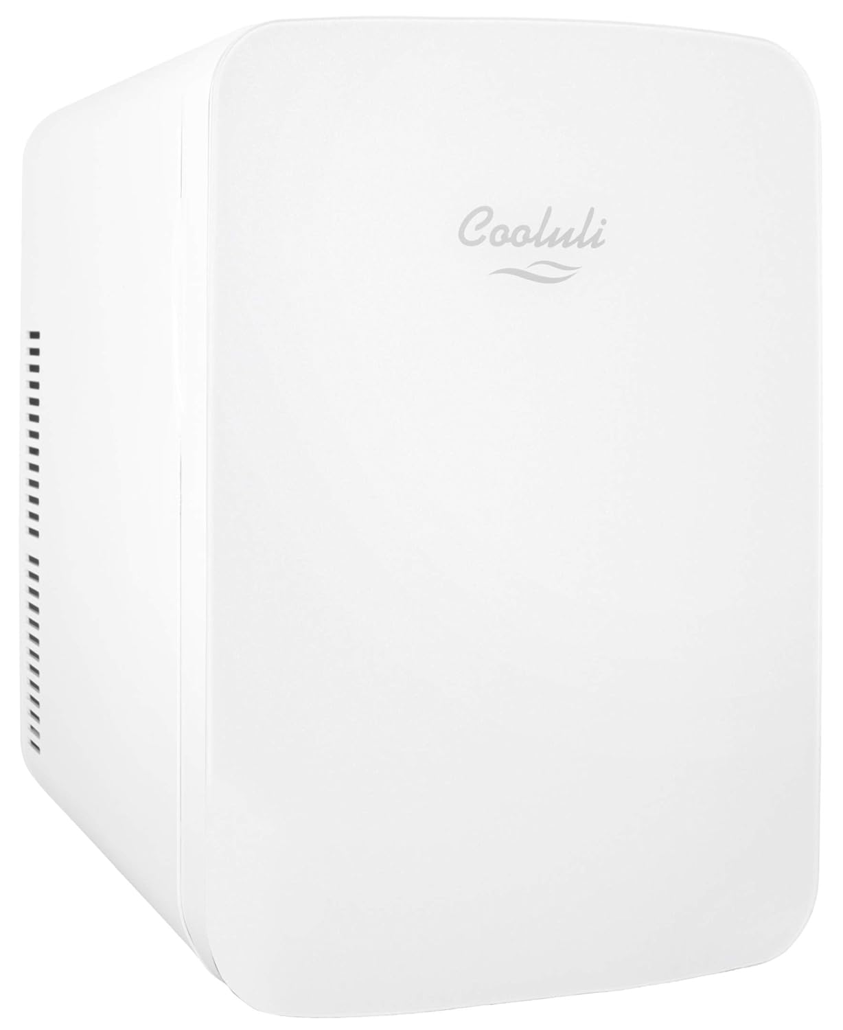 Cooluli Infinity White 15 Liter Compact Portable Cooler Warmer Mini Fridge for Bedroom, Office, Dorm, Car - Great for Skincare & Cosmetics (110-240V/12V)