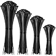 Cable Zip Ties,400 Pack Black Assorted Sizes 12+8+6+4 Inch,Multi-Purpose Self-Locking Nylon Cable Cord Management ,Plastic Wi