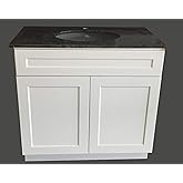 CSS Distributions 36" Wide x 21" Deep New White Shaker Single-Sink Bathroom Vanity Base Cabinet WS-V3621