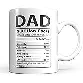 Light Autumn Funny Gifts for Dad - 11 oz Ceramic Dad Coffee Mug from Daughter or Son - Dad Coffee Cup with Nutritional Facts 