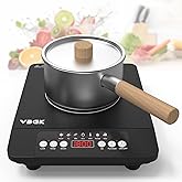 VBGK Portable induction Cooktop,110V Single Burner Induction Stove Top,1800W Induction Hot Plate Electric Burner,7 Power Leve