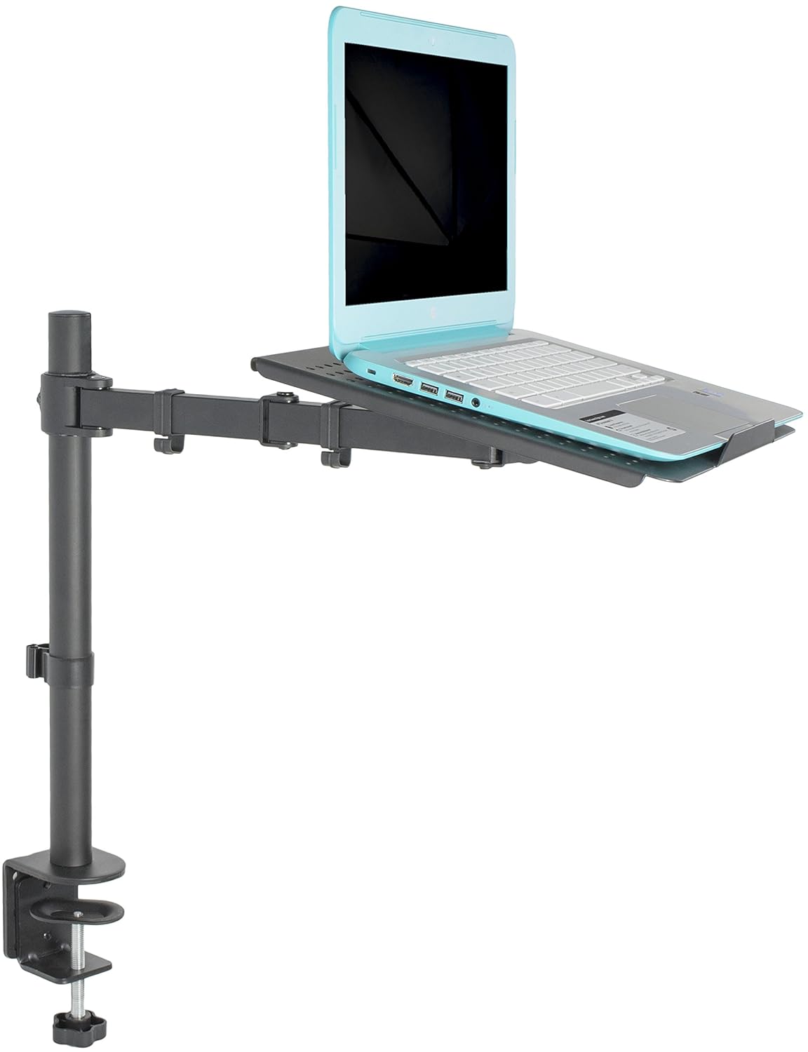 VIVO Single Laptop Notebook Desk Mount Stand - Fully Adjustable Extension with C Clamp (STAND-V001L)