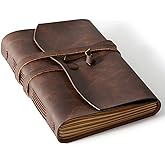 RILIHO Leather Journal Notebook - Genuine Leather Journals for Writing 260 Pages 5x7.1 Inches Vintage Journal For Man and Wom