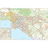 Los Angeles, California Wall Map - 21.75" x 14.5" Paper