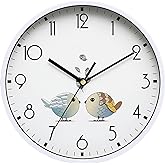 nuovo 8 Inch Round Wall Clock Silent & Non-Ticking Retro Wall Clock Operated for Living Room Bedroom Kitchen Children Room(20