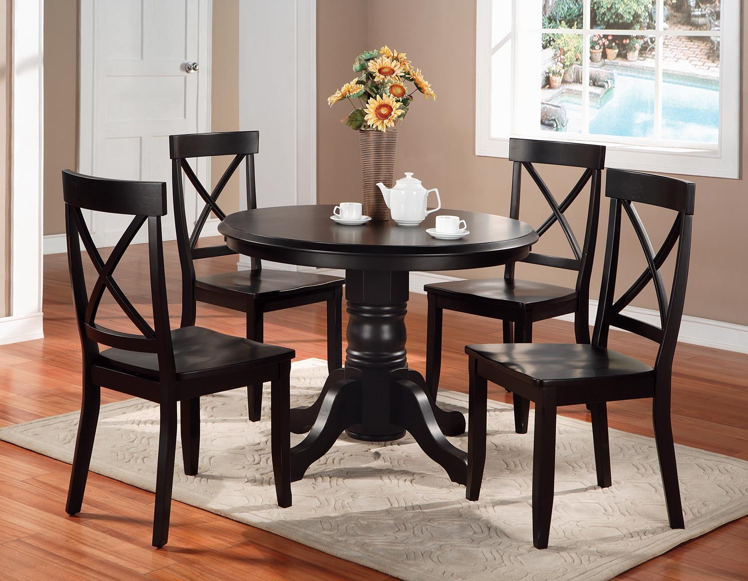 Amazoncom Home Styles 5178 30 Round Pedestal Dining Table Black