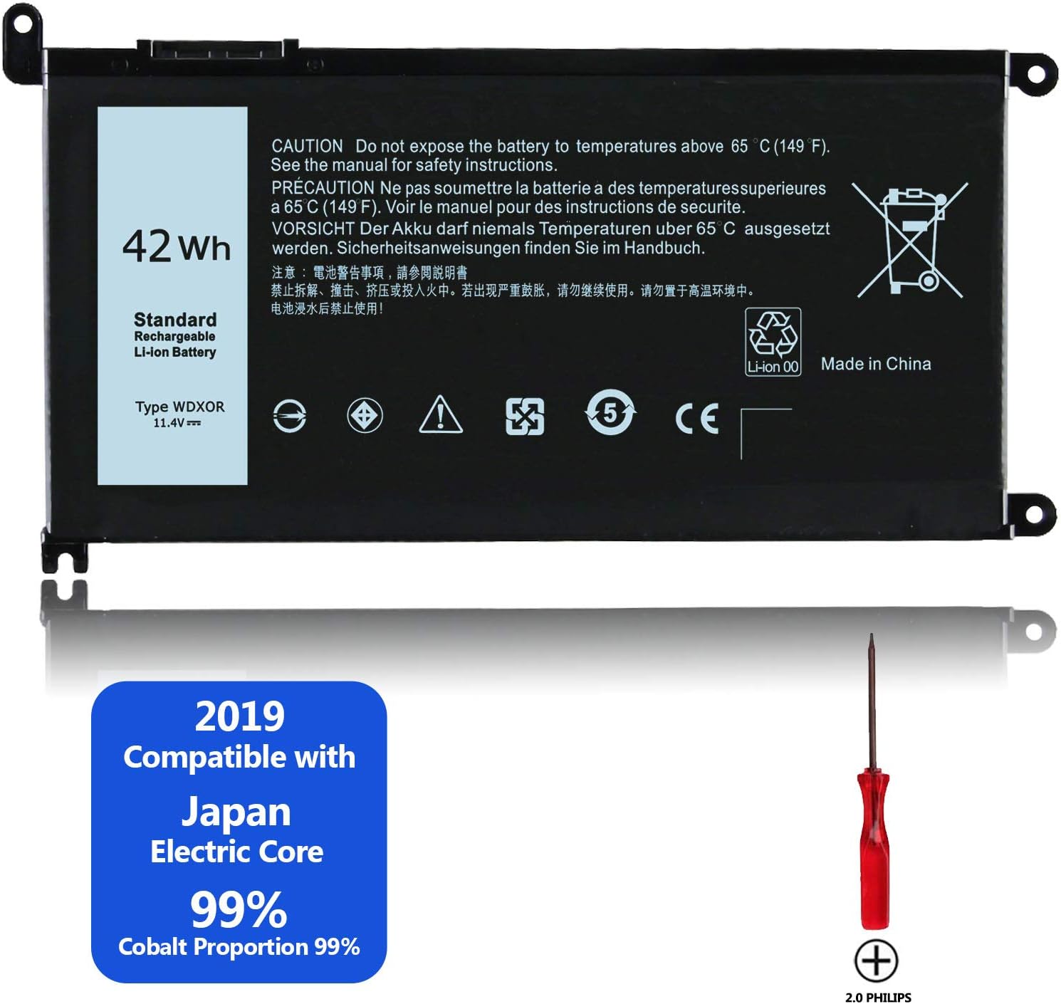 New WDX0R Replacement Laptop Battery for Dell Inspiron 7000 5000 Series Battery 13/14/15/17 7378 7579 5579 5570 5565 5368 5378 5379 5468 7460 7472 5567 5568 5578 7560 7570 7368 7569 5767Dell Battery