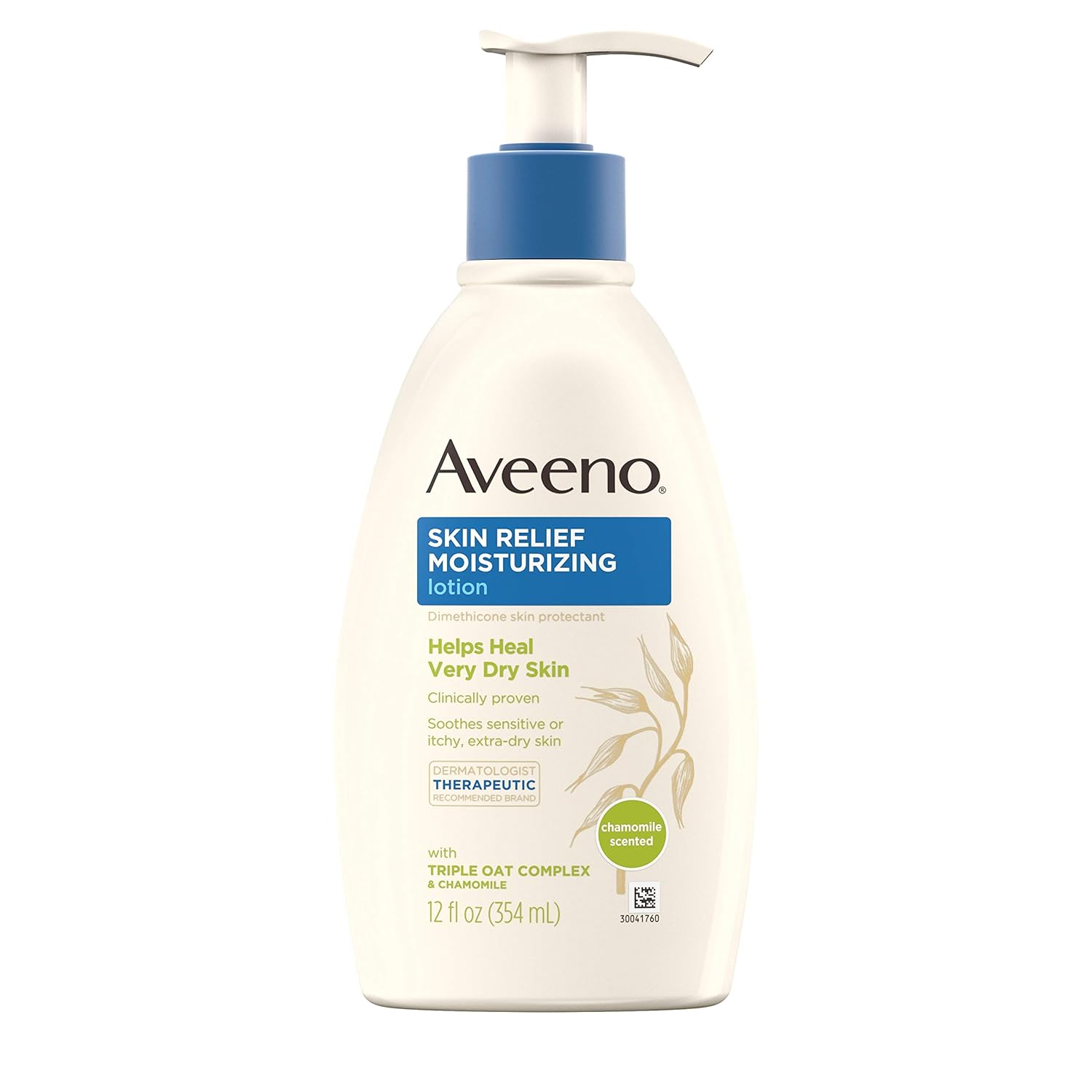 Aveeno Skin Relief Moisturizing Lotion with Chamomile Scent & Triple Oat Complex, Dimethicone Skin Protectant for Sensitive & Extra-Dry Itchy Skin, 12 fl. oz