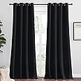 NICETOWN Halloween Patio Blackout Long Curtain Shades, 2 Panels, 55 inches x 120 inches, Black, Summer Home Decoration Therma