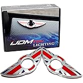 iJDMTOY (2) Union Jack Style Wing Emblem Rings Compatible with Mini Cooper R55 R56 R57 R58 R59 Door Lock Knobs, Red/Blue UK F