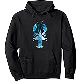 Lobster Blue Watercolor Pullover Hoodie