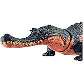 Mattel Jurassic World Wild Roar Dinosaur Toy with Sound & Attack Move, Gryposuchus Posable Action Figure Includes Digital Pla