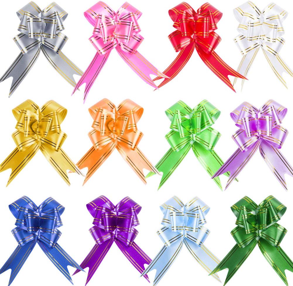 Gift Bows,120 Pcs Assorted Colors Gift Wrapping Pull Bows,Assorted ...