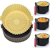 2 Pack Air Fryer Silicone Pot, Windspeed 6.3 Inch Air Fryer Reusable Liners Round Air Fryer Reusable Bowl Replacement of Parc