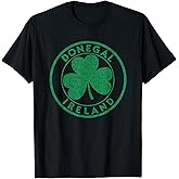 Donegal Ireland Shamrock Sign Distressed Green Print T-Shirt