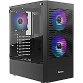 Zeus GAMDIAS RGB Gaming ATX Mid Tower Computer PC Case with Side Tempered Glass Panel and a Magnetic Dust Filter & 3 Built-in