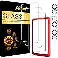 Ailun 3 Pack Screen Protector for iPhone 16 [6.1 inch] + 3 Pack Camera Lens Protector with Installation Frame,Case Friendly T