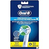 Oral-B Precision Clean Replacement Brush Heads for an Oral-B Electric Toothbrush, Pack of 6