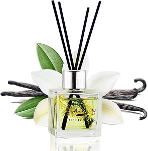 Seed Spring Reed Diffuser Fragrances Reed Diffuser Set with Sticks,Vanilla Scent Incense Oil,Essential Oil Air Freshener for Home,Office,Gym,and Room Diffuser, and Interior perfumes 50 ml/ 1.7 oz