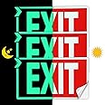 EXIT Signs Glow In The Dark EXIT Decals 3 Pack 12"x7" EXIT Photoluminescent Signs Stickers, Glows For Up To 8 Hours