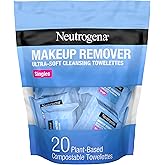 Neutrogena Makeup Remover Wipes Singles, Individually Wrapped Face Wipes, Daily Facial Cleanser Towelettes, Gently Removes Oi