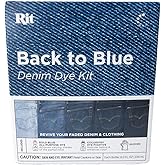 Rit Back to Blue Denim Dye Kit - Revive Your Faded Denim & Clothing - Complete Kit with Dye, ColorStay Fixative, and Gloves