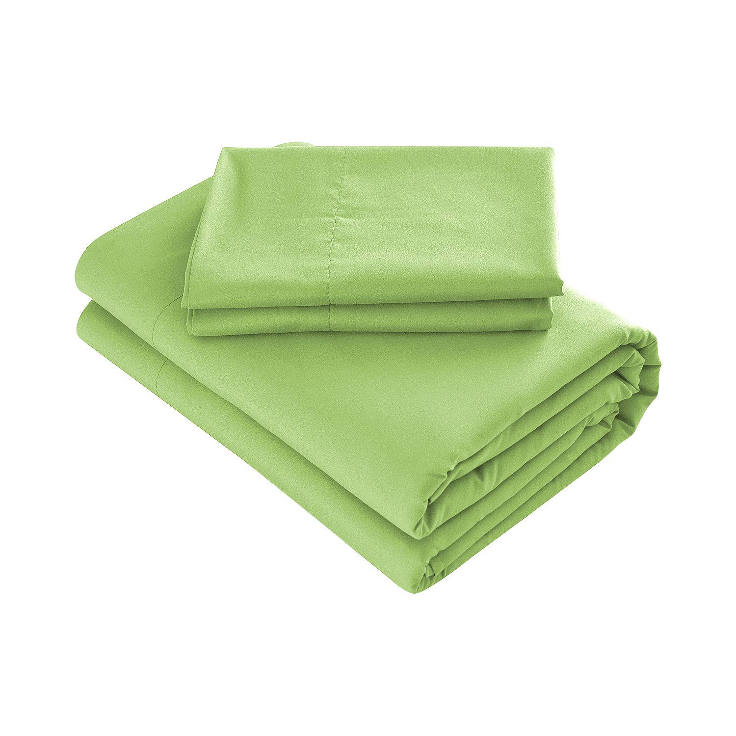 Prime Bedding Bed Sheets - 3 Piece Twin Sheets, Deep Pocket Fitted Sheet, Flat Sheet, Pillow Case - Lime Green