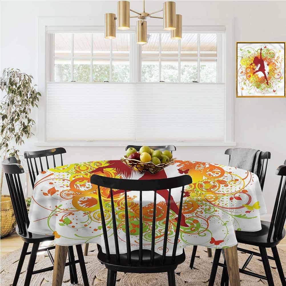 Amazon.com: Round Tablecloth,Summer Tablecloth Decoration,Floral ...