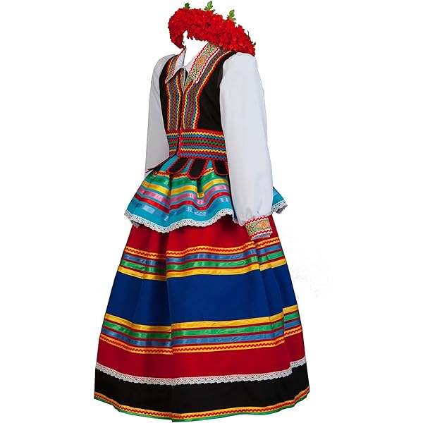 : Polish costume women folk dress Poland : Handmade Products