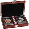 Marine Corps Gift Set | Playing Cards with USMC Dice | Officially Licensed Deck & EGA Dice | Great Gift for Marines | USMC Ca