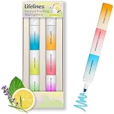 Lifelines Scented Stacking Highlighters, 2-Pack - Assorted Colors Highlighters Infused with Essential Oil Blends - Stackable,