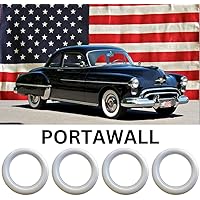 PORT-A-WALL 15"X3" Wide Big White Wall Portawall Tire Insert Trim Set 4pcs