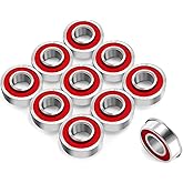 XiKe 10 Pcs Flanged Ball Bearings ID 5/8" x OD 1-3/8", Applicable for Lawn Mower, Wheelbarrows, Windwill, Wagon, Carts & Hand