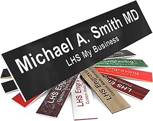 LHS My Business | Engraved Custom Door Plate Black Plastic Office Door Sign with White Letters | 2x8 - B2