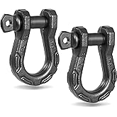 ALL-TOP D Ring Shackle (2 Pack) 3/4" Fully Forged with 7/8 Pin, 79500Lbs Break Strength & 9Ton Work Load, Impact Resistant by