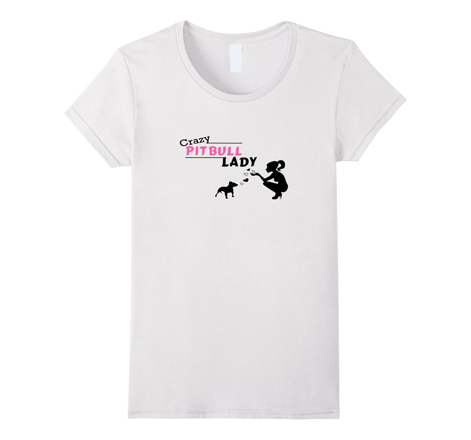 Women's Crazy Pitbull Lady Unique Dog Rescue Pit Bull T-shirt-CL