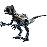 Mattel Jurassic World Track 'n Attack Dinosaur Action Figure, Indoraptor Toy with Lights, Sound, Motion & Accessories, Plus D