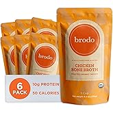 Brodo Organic Chicken Broth | Nutrient Dense, Chef Crafted Bone Broth in Single Serving Pouches | Not Made From Concentrate, 