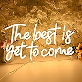 Planzo Led Neon Sign Light The Best Is Yet To Come Bedroom Classroom Office Kids Room Wall Sign Decor Grad Birthday Wedding C